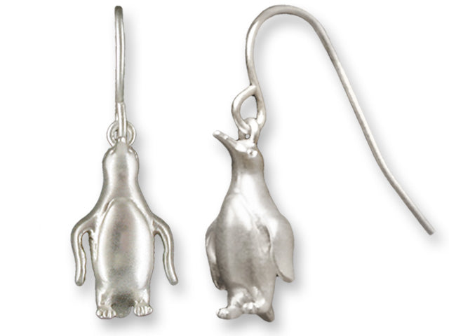 Silver Penguin Dangle Earrings by Zarah