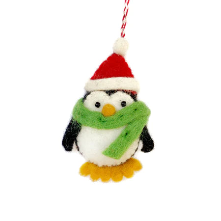 Felt Penguin Profile Holiday Ornament (3" Tall)