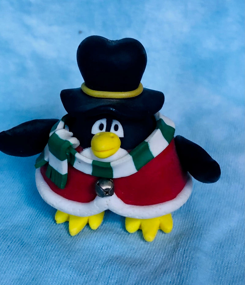 Clay Holiday Penguin Figurine (2" Tall)