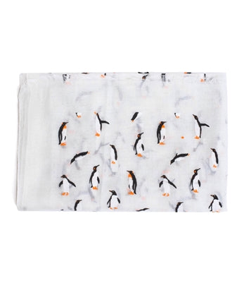 Penguin Fashion Scarf (Available in White, Gray or Beige)