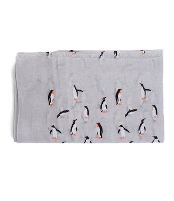 Penguin Fashion Scarf (Available in White, Gray or Beige)