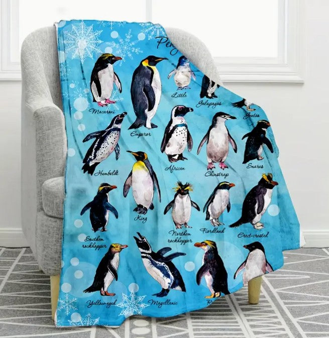 Penguins Of The World - Lap Blanket / Throw (60" x 40")