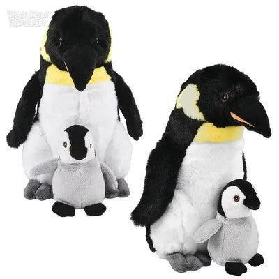 Emperor Penguin Mom & Chick Plush (10" Tall)