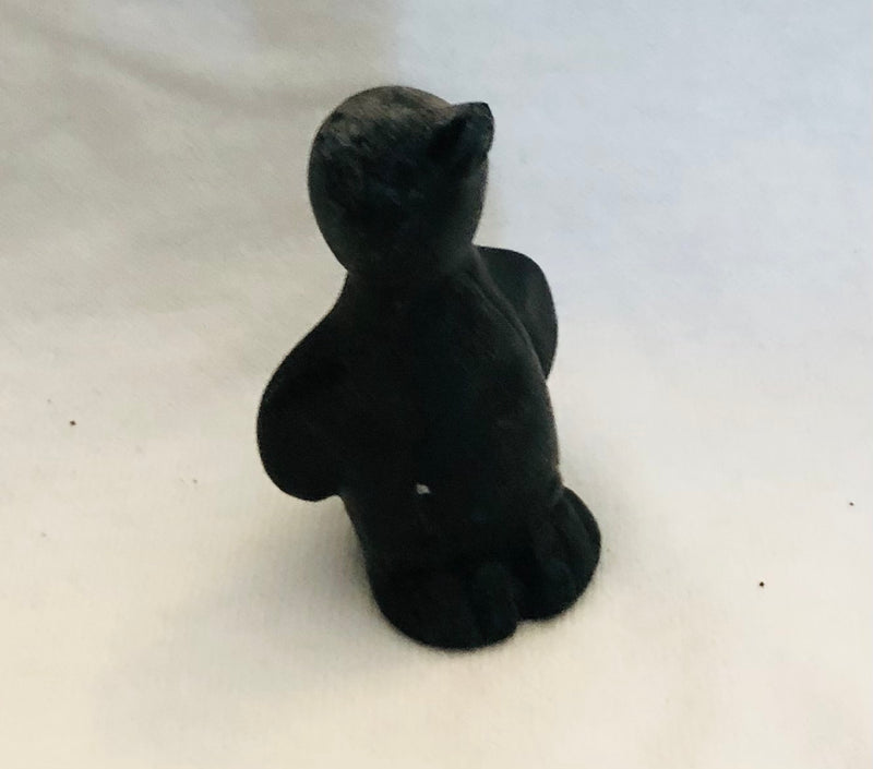 Black Clay Penguin Sculpture ( 1 1/2" Tall)