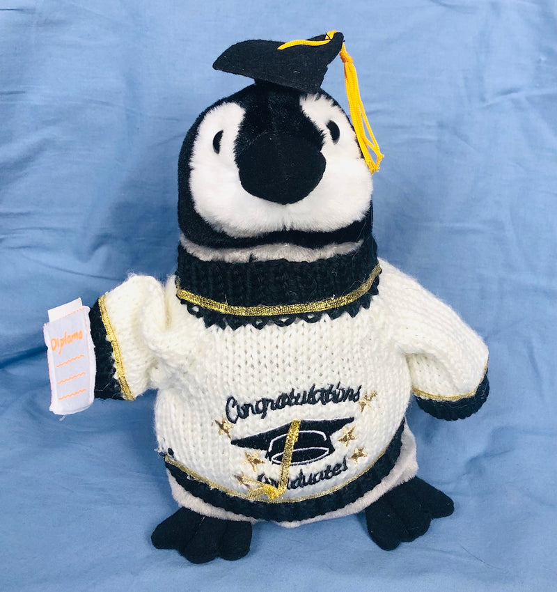 Penguin Graduate Congratulations with Diploma Plush (10" Tall)