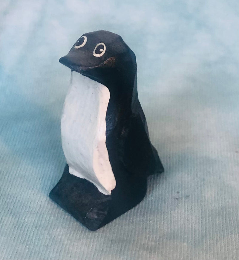 Hand Carved / Painted Wooden Penguin (2" Tall)