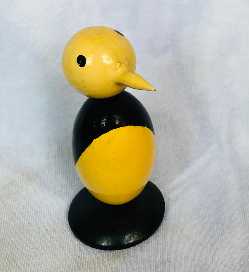 Hand Made Wood Penguin Figurine - 3 1/2" Tall)