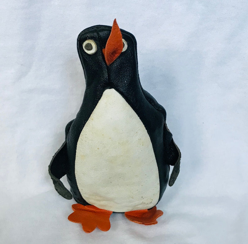Leather Penguin Bean Bag (4" Tall)