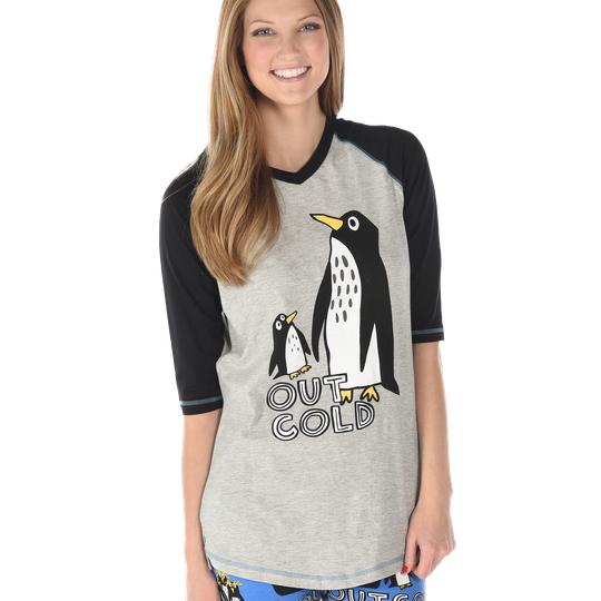 Out Cold Penguin - Jersey Style T-Shirt (Women&