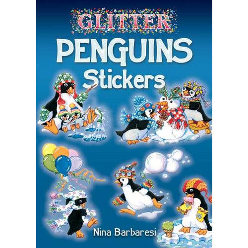 penguin sticker book glitter