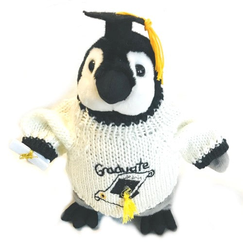 Penguin Graduate Plush with Graduation Cap and Diploma (10" Tall)