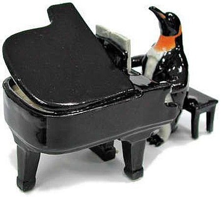Grand Piano Playing Penguin Figurine (2" Tall)
