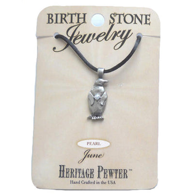 Pewter Penguin June Birthstone Jewelry
