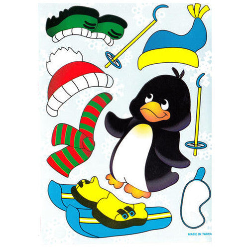 Penguin Skier Sticker ( 5 1/2" x 4 1/2")