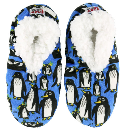 Penguin Slippers, Fuzzy Penguin House Slippers