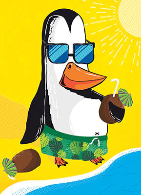 Happy Birthday Penguin Card  (5" x 7")