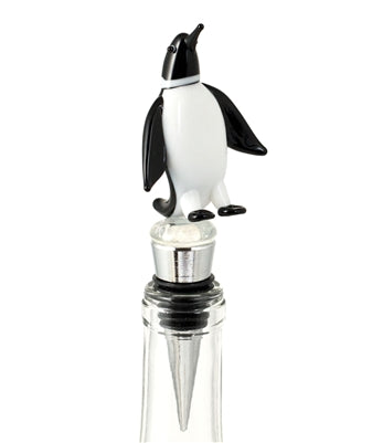 Glass Penguin Bottle Stopper (5.25" Tall)