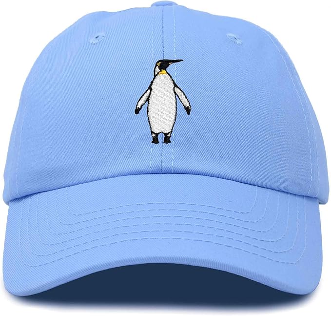 Penguin Baseball Hat (adult / adjustable) Sky Blue, Dark Blue, Pink or Brown