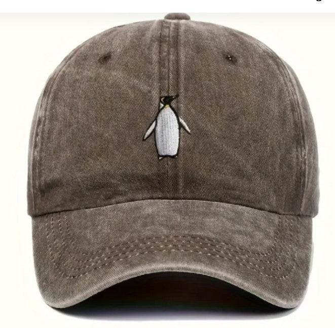 Brown (Coffee) Penguin Baseball Cap (Adult Adjustable)