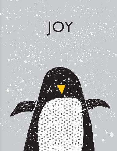 Penguin Joy Christmas Card (4" x 5.5")