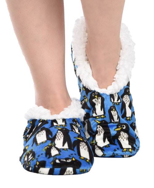 Fuzzy Feet Penguin Slippers (Women&