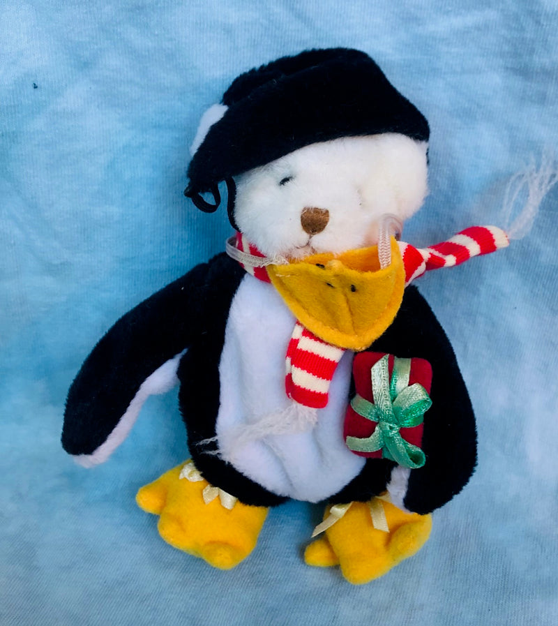 Polar Bear Holiday Plush in a Removable Penguin Costume (4" Tall)