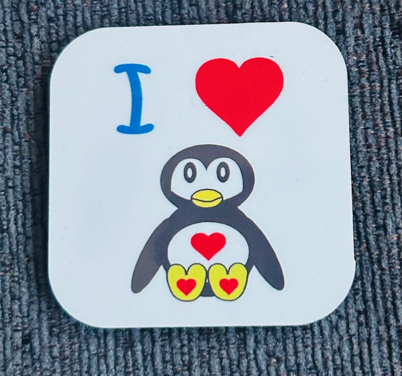 I Love Penguins Magnet (2" x 2")