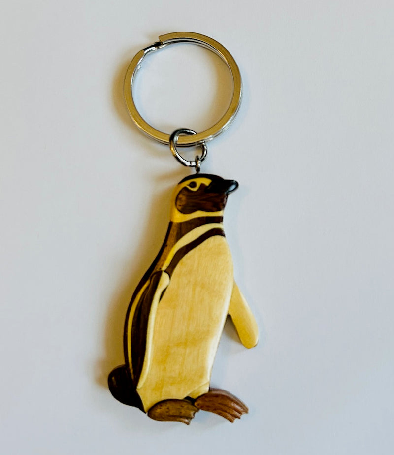 Wooden Penguin Key Chain (2 1/2" Tall)