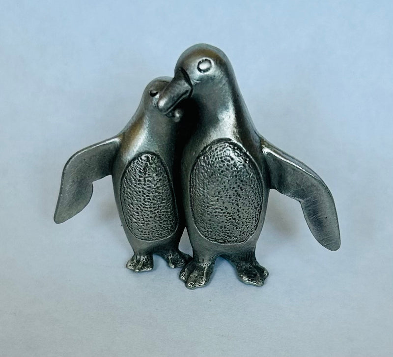 Pewter Penguin Couple (1 1/2" Tall)