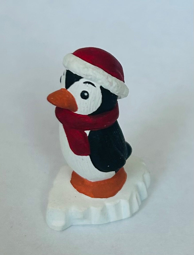 Mini Christmas Penguin on Ice Figurine (1.5" Tall)