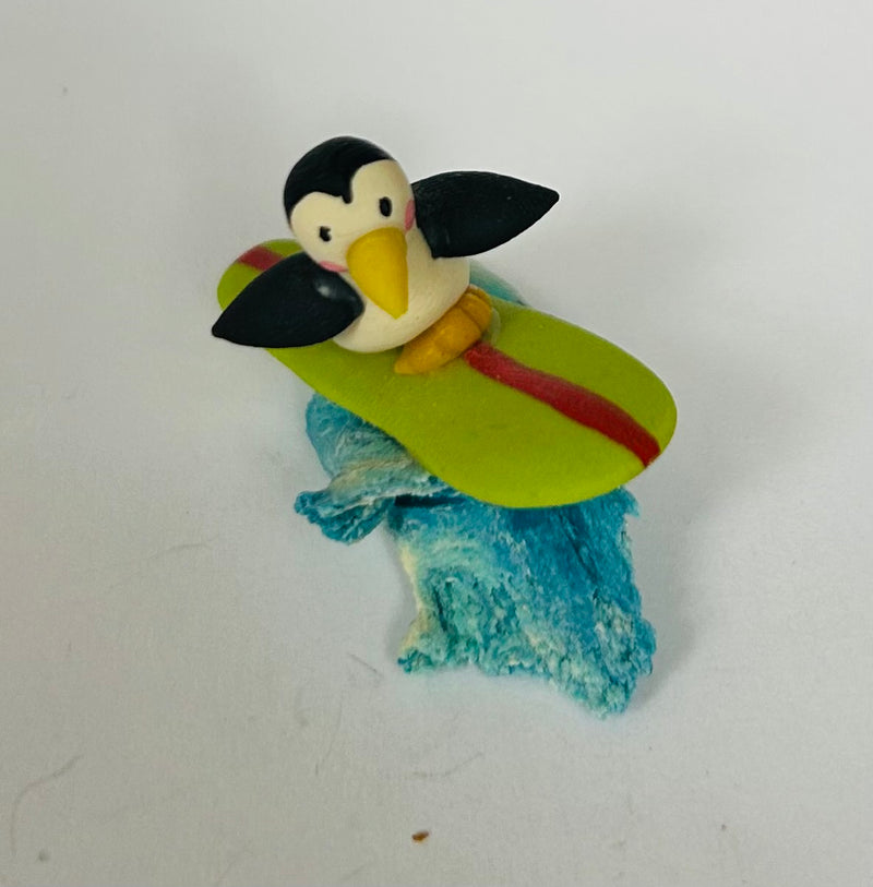 Surfing Penguin Figurine (1 1/2" Tall)