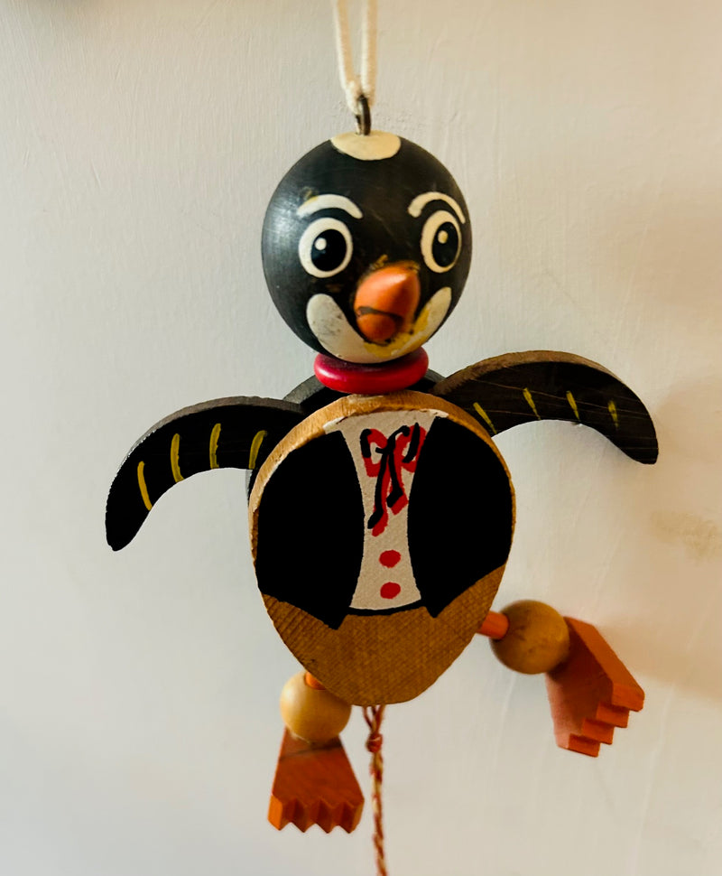 Antique Penguin Pull Toy (6" Tall)
