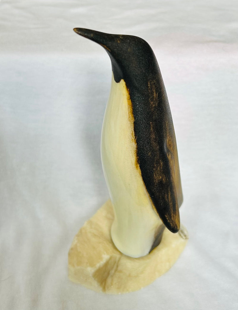 Iron Wood Penguin Art Sculpture (9" Tall)