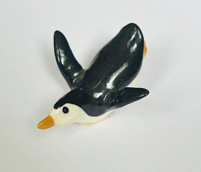 Swimming Penguin Bone China Figurine (1 3/4" Long)