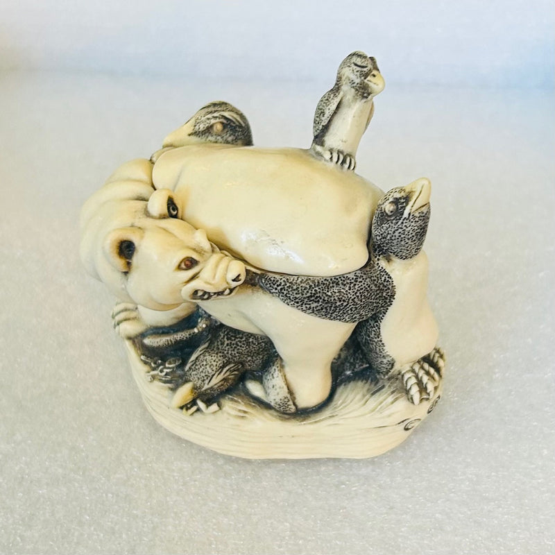 Harmony Kingdom Penguins & Polar Bear Marble Resin (3" Tall)
