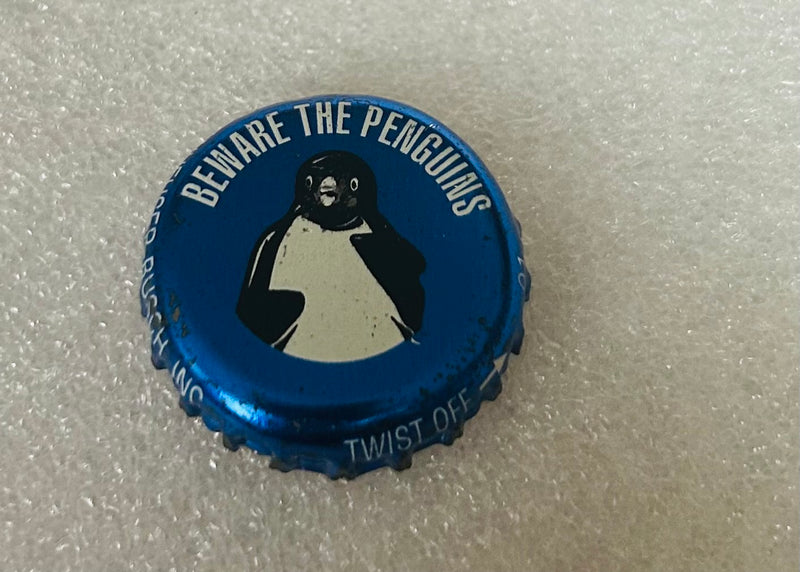 Beware The Penguin Bottle Cap (Bud Ice Penguin)