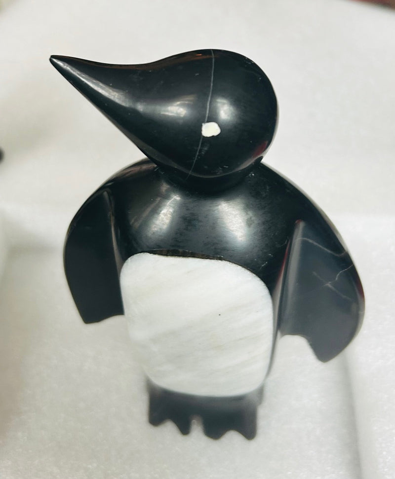 Marble Penguin Art Statue (7" Tall)