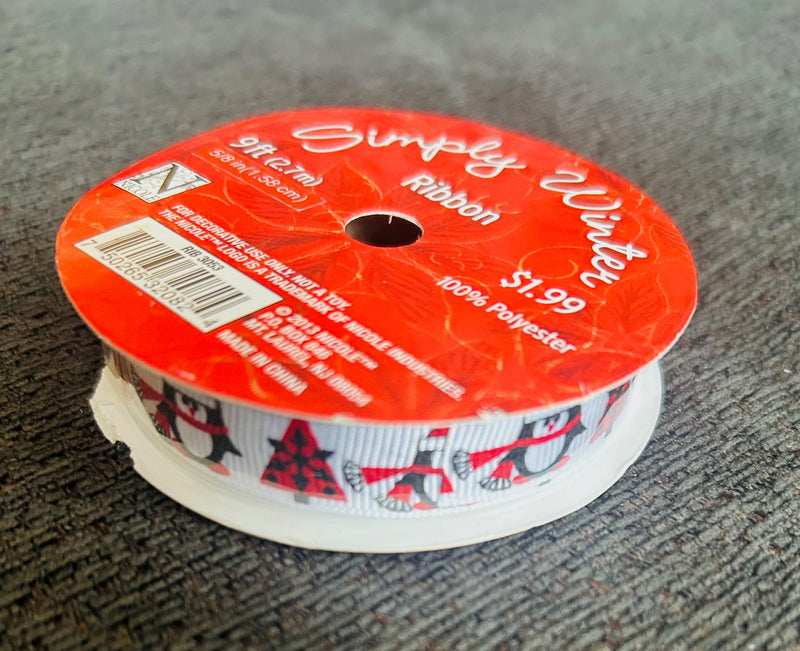 Penguin Holiday Ribbon (9 feet long)