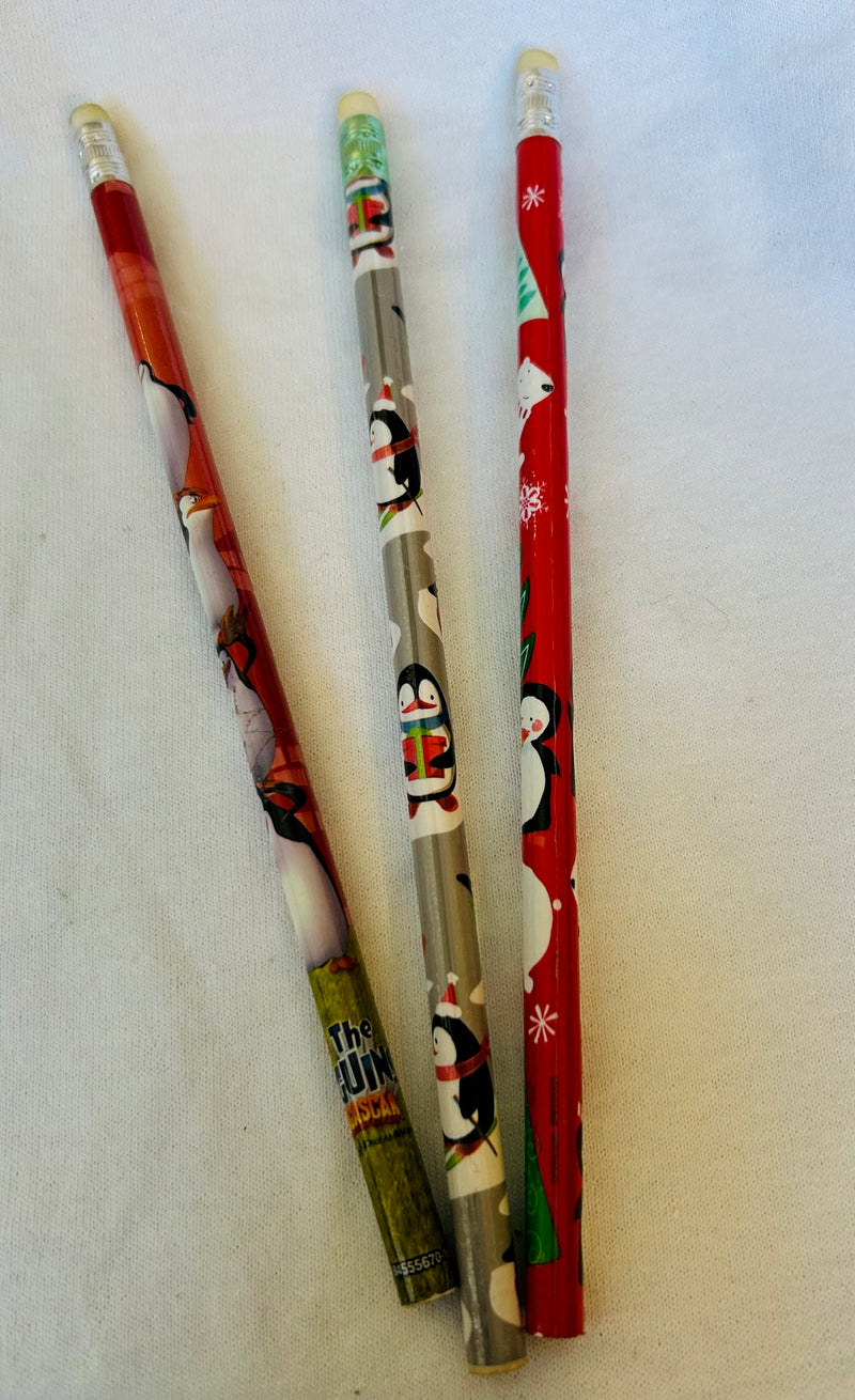 Penguin Holiday Pencils (Set Of Three)