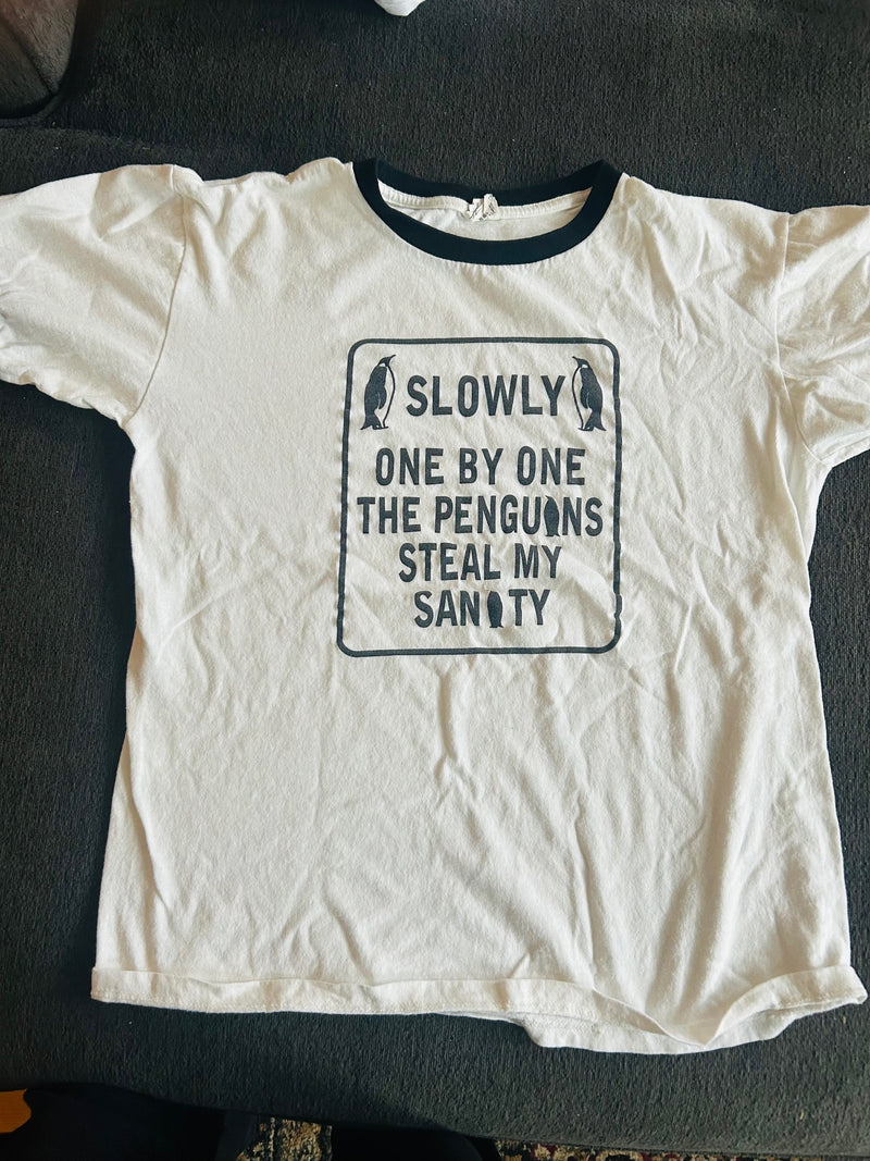 Penguin Steal My Sanity T-Shirt (adult medium)