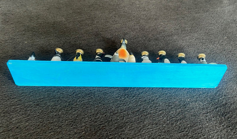 Penguin Hanukkah Menorah (12" x 2 1/2" x 4")