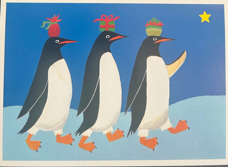 Three Wise Penguins Christmas Card (5" x 7")
