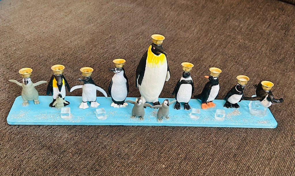 Penguin Hanukkah Menorah (12