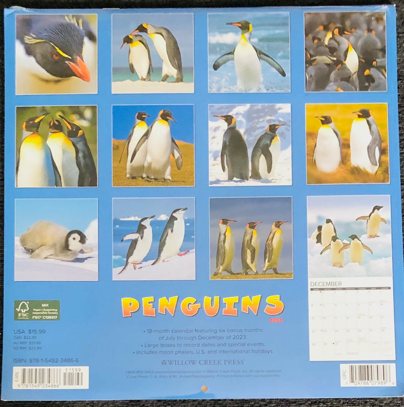 2024 Penguin Wall Calendar (Opens to 12" x 24")
