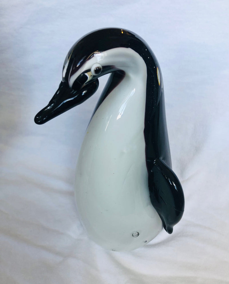 Glass Art Penguin Sculpture (6" Tall)
