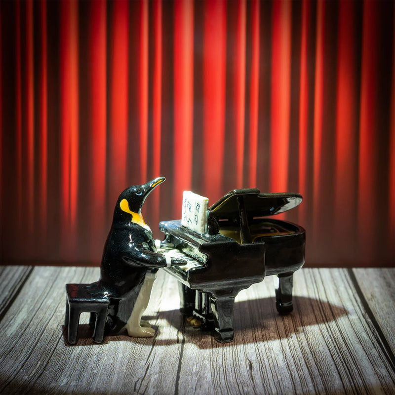 Grand Piano Playing Penguin Figurine (2" Tall)