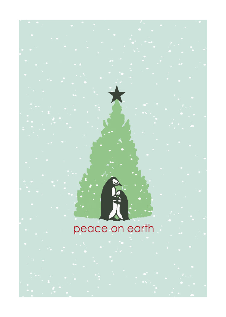 Peace On Earth Penguin Christmas Card (5" x 7")