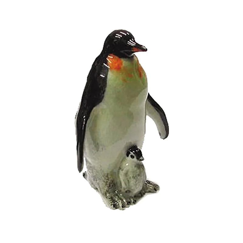 Emperor Penguin with Chick Porcelain Figurine (2"  Tall)