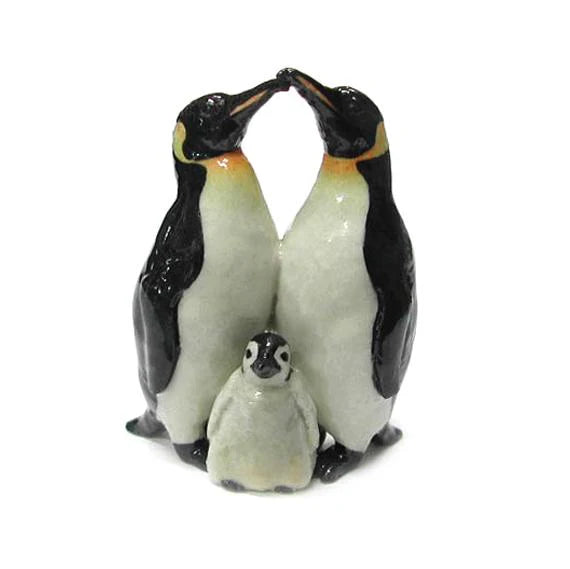 Emperor Penguin Family Porcelain Figurine (2"  Tall)