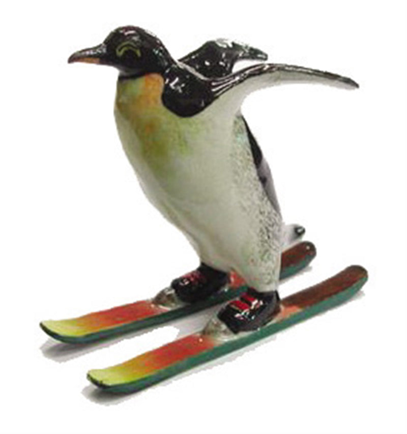 Skiing Penguin Porcelain Figurine (2 1/2" Tall)